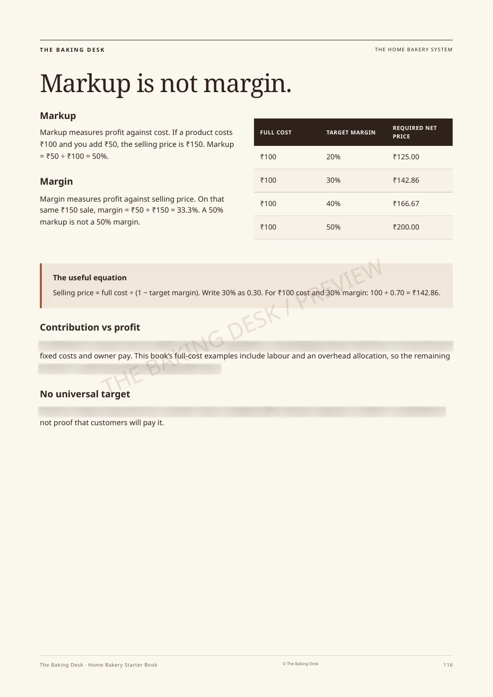 Watermarked excerpt: Pricing & margin